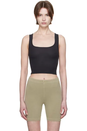 SKIMS Black Cotton Rib Tank Top