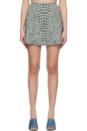 Alaïa White & Blue Jacquard Miniskirt
