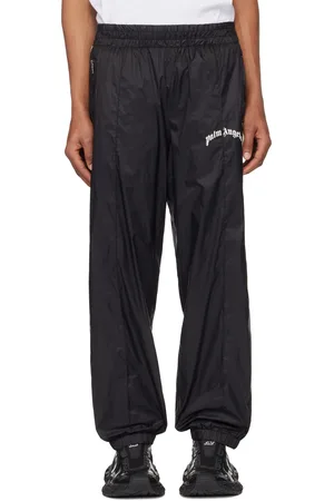 Palm Angels Black Curved Logo Nylon Track Pants