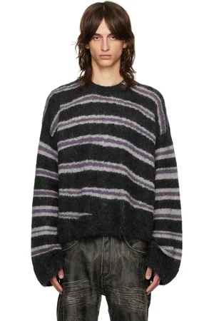 Acne Studios Gray & Purple Stripe Sweater
