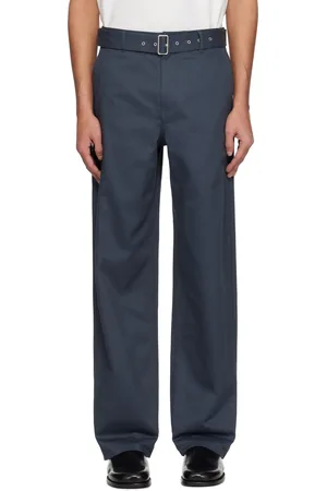 Maison Kitsuné Gray Belted Trousers