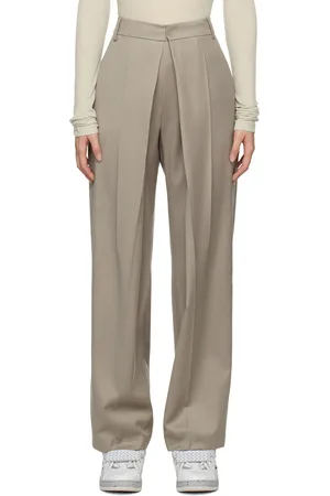 Low Classic Taupe Pleated Trousers