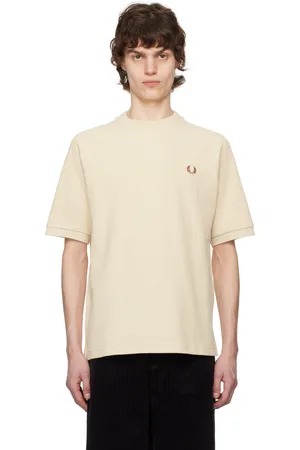 Fred Perry Beige Ribbed Raglan Sleeve T-shirt
