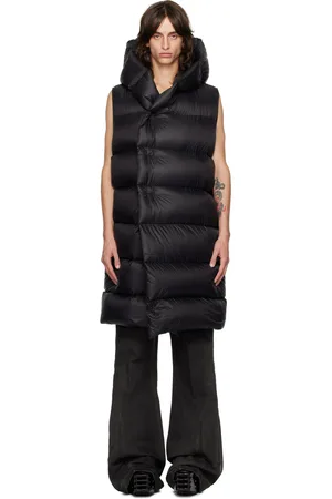 Rick Owens Black Porterville Hooded Liner Down Vest