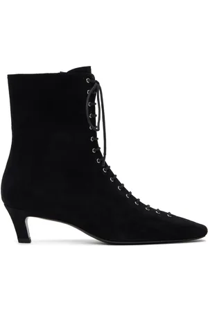 Totême Black Suede Lace-Up Boots