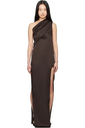 Rick Owens Brown Hollywood Athena Arrowhead Maxi Dress