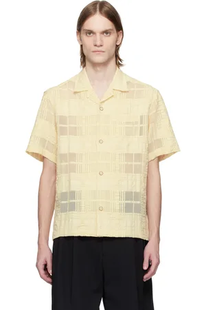 CMMN SWDN Beige Ture Sheer Check Shirt