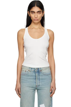 Maison Margiela White Cotton Ribbed Tank Top