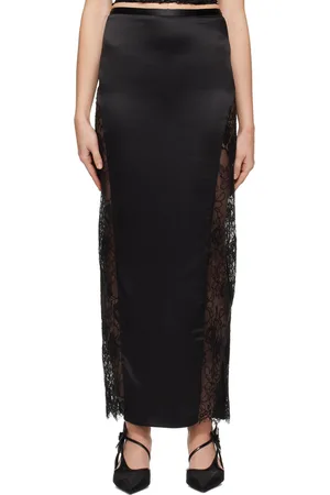 FLEUR DU MAL Black Paneled Maxi Skirt