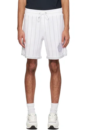 HUGO BOSS White & Gray Stripe Shorts