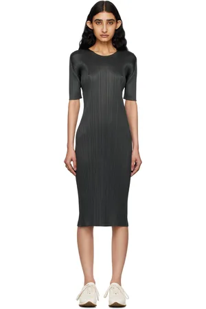 PLEATS PLEASE ISSEY MIYAKE Gray Monthly Colors May Midi Dress