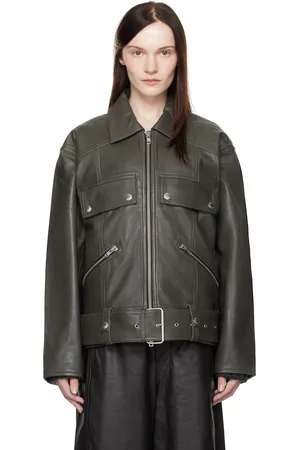 Stand Studio Gray Yara Leather Jacket