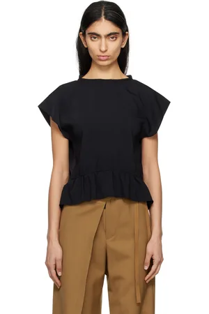 Maison Margiela Black Fluid Ruffle Blouse