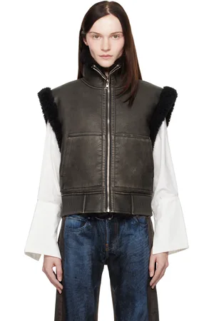 Stand Studio Black Andi Reversible Faux-Leather Vest