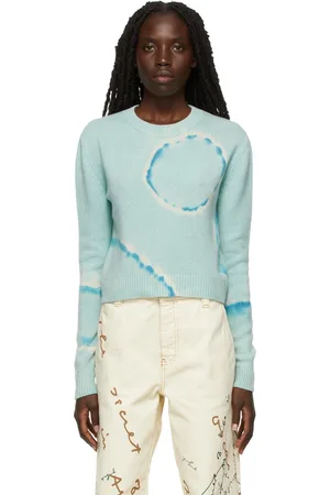 THE ELDER STATESMAN Blue Molecule Sweater