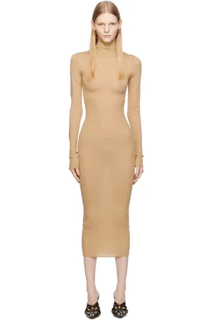 REMAIN Birger Christensen Beige Sheer Maxi Dress