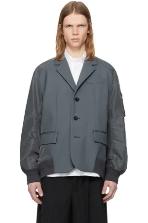 SACAI Blue Suiting Bonding Mix Blazer