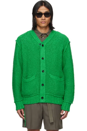 SACAI Green Loose Thread Cardigan