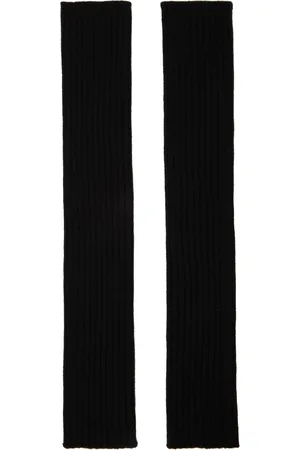Rick Owens Black Ribbed Arm Warmers