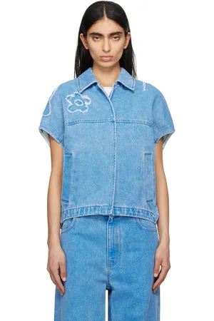 Marni Blue Dilies Patch Denim Vest