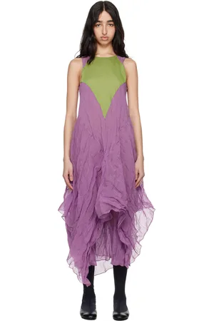 Kiko Kostadinov Purple & Green Shura Sleeveless Maxi Dress
