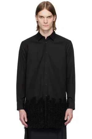 Comme des Garçons Black Cotton Broad & Nylon Tulle Shirt