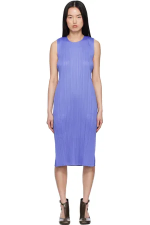 PLEATS PLEASE ISSEY MIYAKE Blue Monthly Colors March Midi Dress