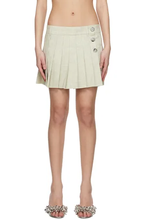 Paco rabanne Beige Mottled Wool Miniskirt