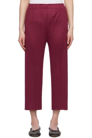 PLEATS PLEASE ISSEY MIYAKE Burgundy Monthly Colors March Trousers