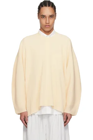 Issey Miyake Beige Tight Twist Cotton Knit Sweater