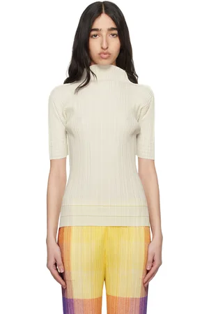 PLEATS PLEASE ISSEY MIYAKE Off-White Soft Pleats Turtleneck