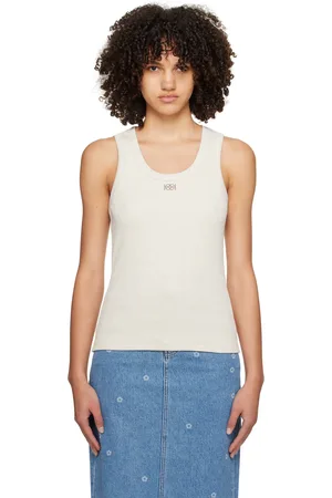 Kijun Beige Square Neck Tank Top