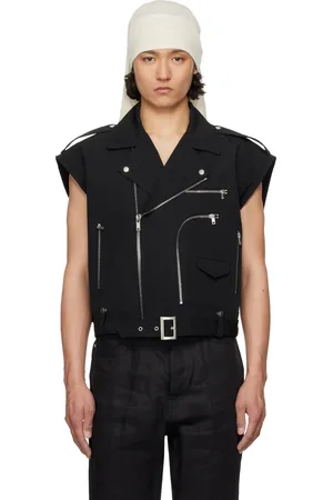 Rick Owens Black Hollywood Cropped Jumbo Bauhaus Stooges Vest