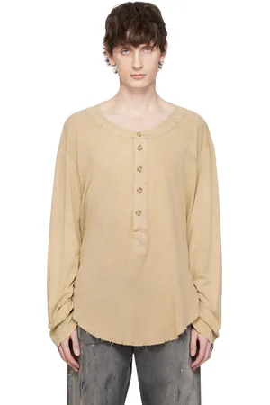 Edward Cuming Beige Light Cotton Pull-Me-Over Henley