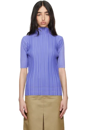 PLEATS PLEASE ISSEY MIYAKE Blue Soft Pleats Turtleneck