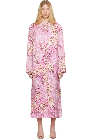 DRIES VAN NOTEN Pink Printed Jacquard Mac Coat