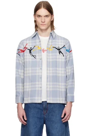 KIDSUPER STUDIOS Embroidered Swinging Figures Flannel Shirt