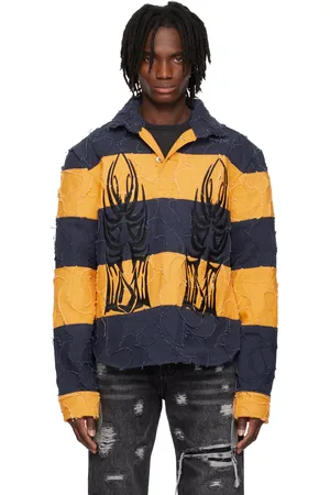 Who Decides War Navy & Yellow Winged Rugby Polo