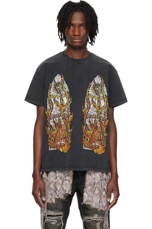 Who Decides War SSENSE Exclusive Black Flame Glass T-shirt