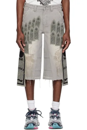 Who Decides War Gray Patch Arched Carpenter Shorts