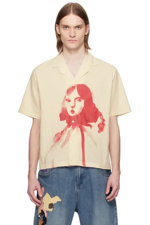 KIDSUPER STUDIOS Beige Painted Circus Girl Camp Shirt