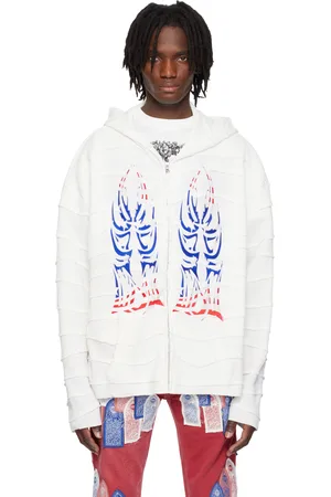 Who Decides War White Winged Glory Wavelength Zip Up Hoodie