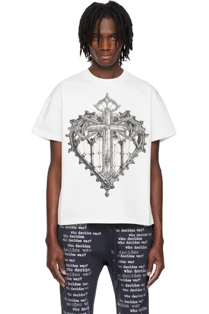 Who Decides War White Sacred Heart Short Sleeve T-shirt