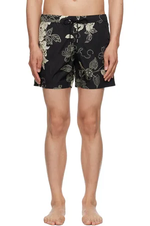 Moncler Black Floral Print Swim Shorts