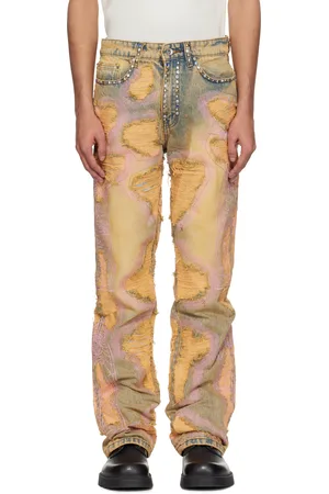 Who Decides War Orange Stud Distressed Jeans