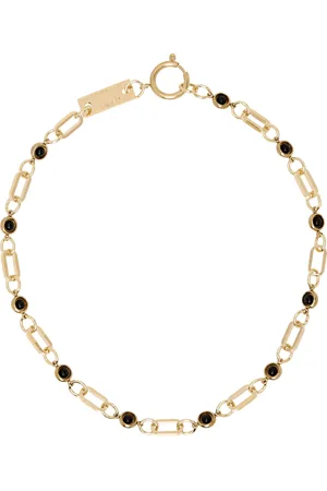 In Gold We Trust SSENSE Exclusive Obsidian Mini Medals Necklace