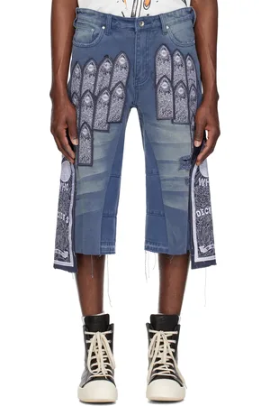 Who Decides War Blue Patch Arched Carpenter Shorts