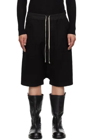 Rick Owens Black Hollywood Drawstring Pods Shorts