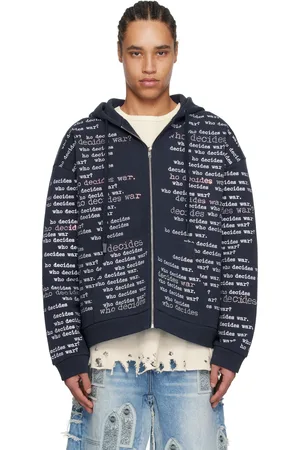 Who Decides War Navy WDW Scripture Zipper Hoodie