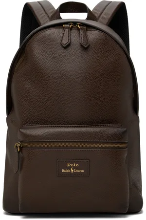 Ralph Lauren Brown Pebbled Leather Backpack